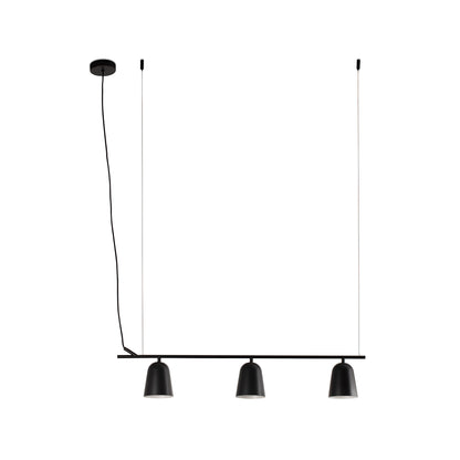 Luminaria colgante lineal STUDIO en negro mate de FARO modelo 28266, diseño contemporáneo de acero para iluminación interior del hogar