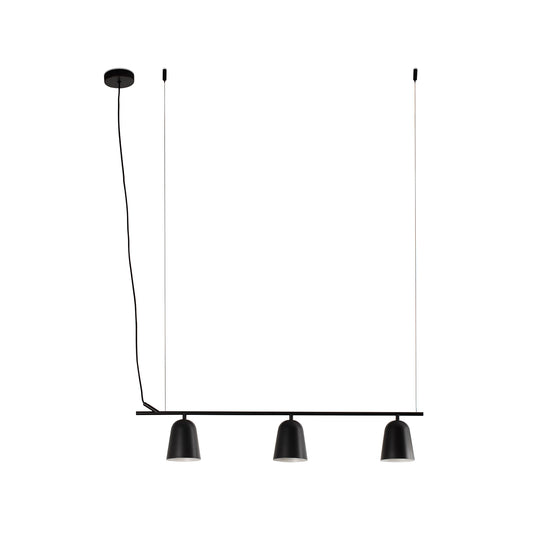 Luminaria colgante lineal STUDIO en negro mate de FARO modelo 28266, diseño contemporáneo de acero para iluminación interior del hogar