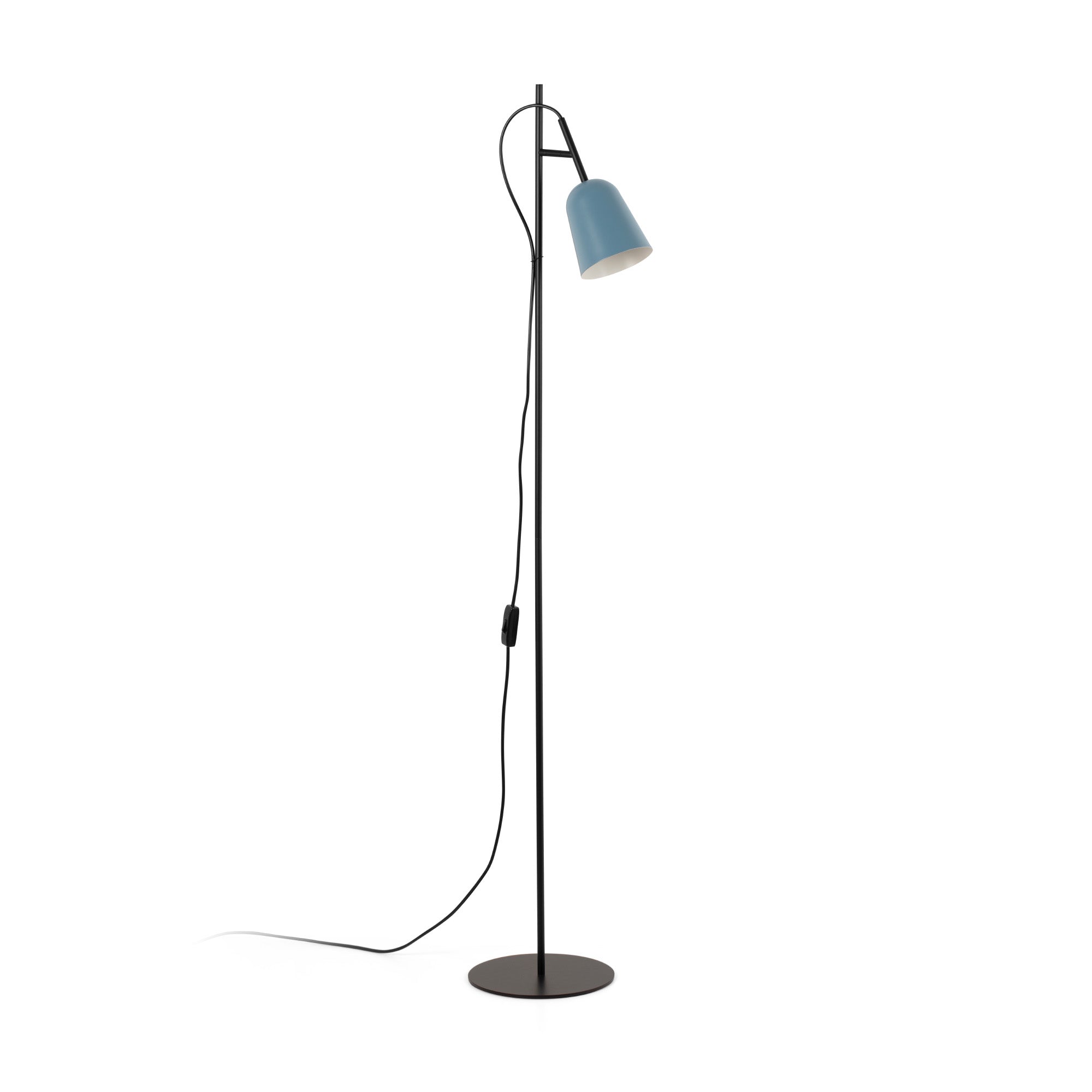 Lámpara de pie STUDIO azul de FARO, modelo 28271, diseño minimalista en acero para salón e interior del hogar