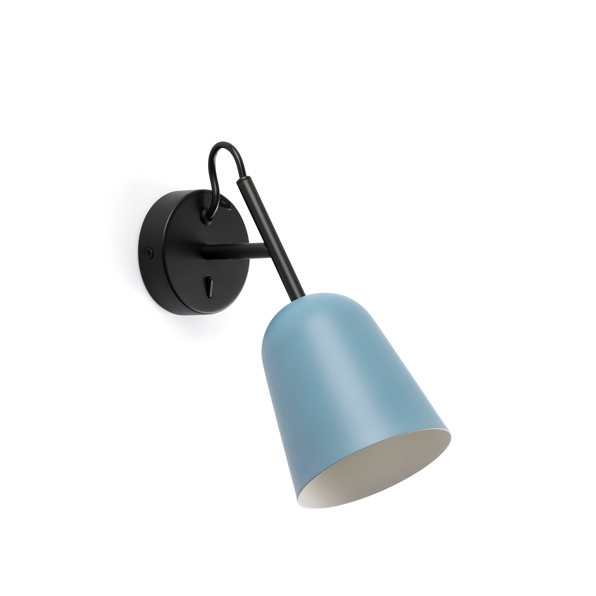 Aplique de pared STUDIO azul mate FARO 28274, luminaria interior de diseño moderno en acero mate con bombilla E14 LED para iluminación del hogar