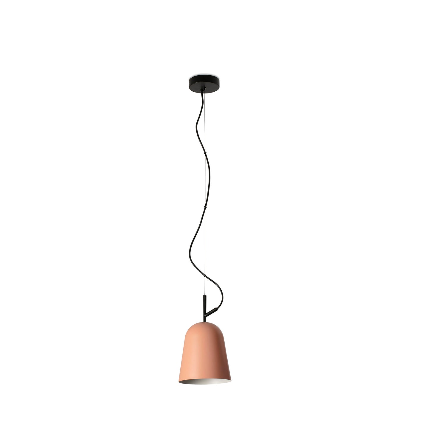 Luminaria colgante STUDIO 160 rosa mate de FARO, diseño contemporáneo en acero para iluminación interior del hogar con bombilla E27 LED de suspensión