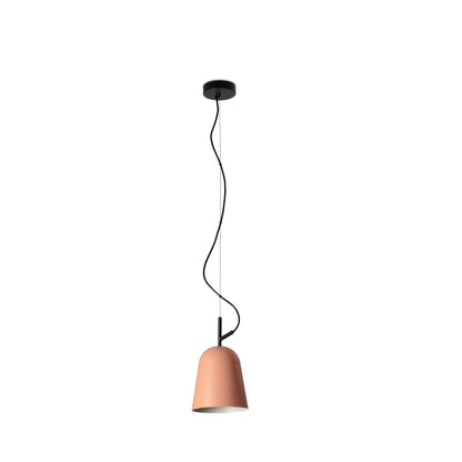 Luminaria colgante STUDIO 160 rosa mate de FARO, diseño contemporáneo en acero para iluminación interior del hogar con bombilla E27 LED de suspensión