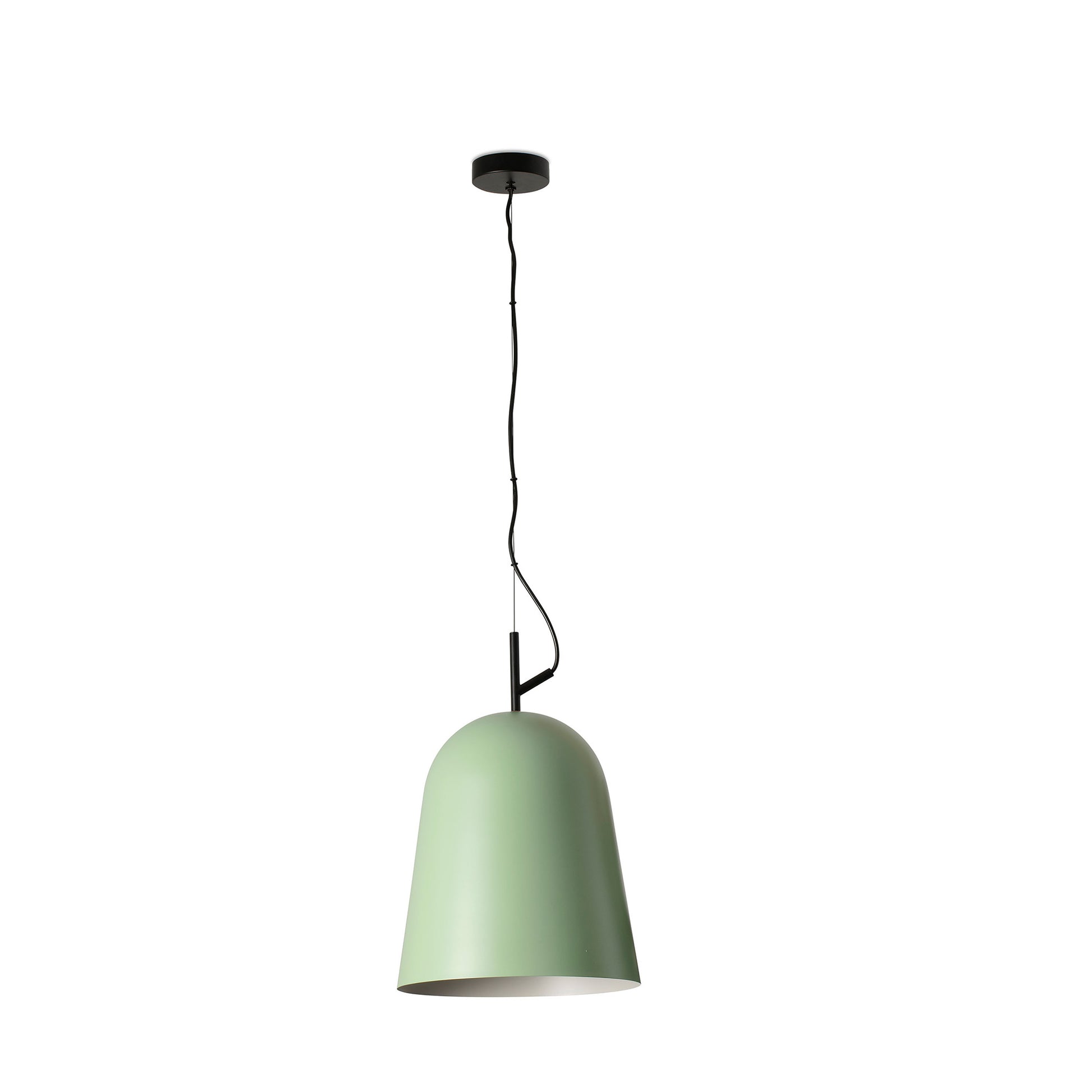 Luminaria colgante STUDIO 290 en verde mate de FARO modelo 28285, diseño contemporáneo de suspensión en acero para interior, hogar y oficina