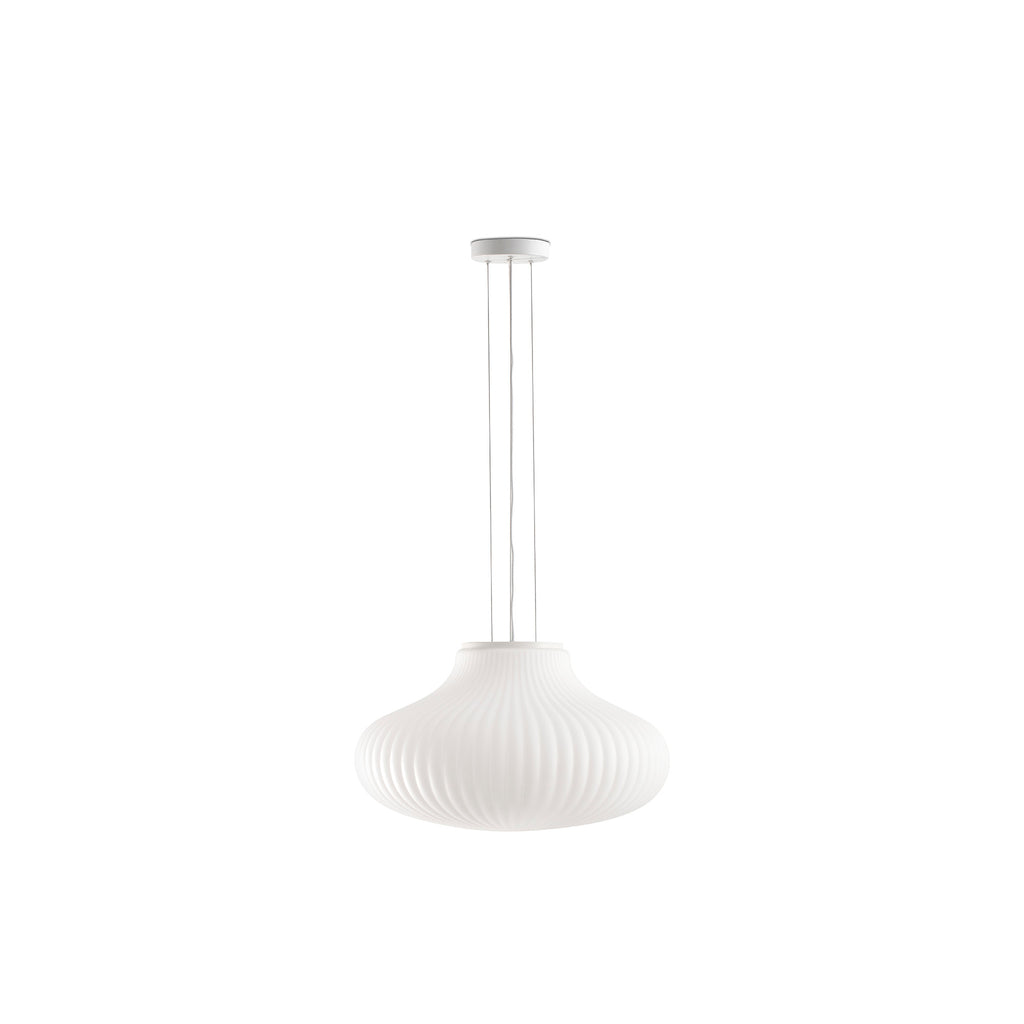 Lámpara colgante ISABELLE 500 blanca de FARO, diseño moderno en acero y cristal para iluminación interior de salón y contract