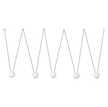 Lámpara colgante MINE GLASS SPACE 5L blanco FARO 28375-5L, diseño moderno cristal opal aluminio para iluminación interior residencial