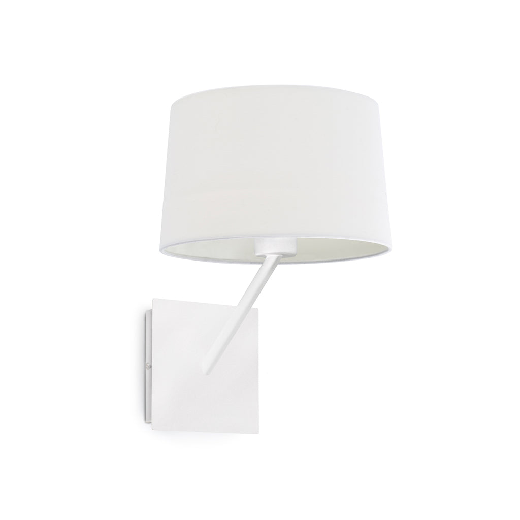Lámpara de pared HANDY en blanco FARO modelo 28413, diseño minimalista de Jordi Blasi con luminaria de superficie en acero y textil para interior