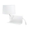 Lámpara de pared Handy USB A en blanco mate con lector LED FARO, modelo 28415, luminaria de superficie en acero y textil para lectura nocturna interior, diseño urbano.