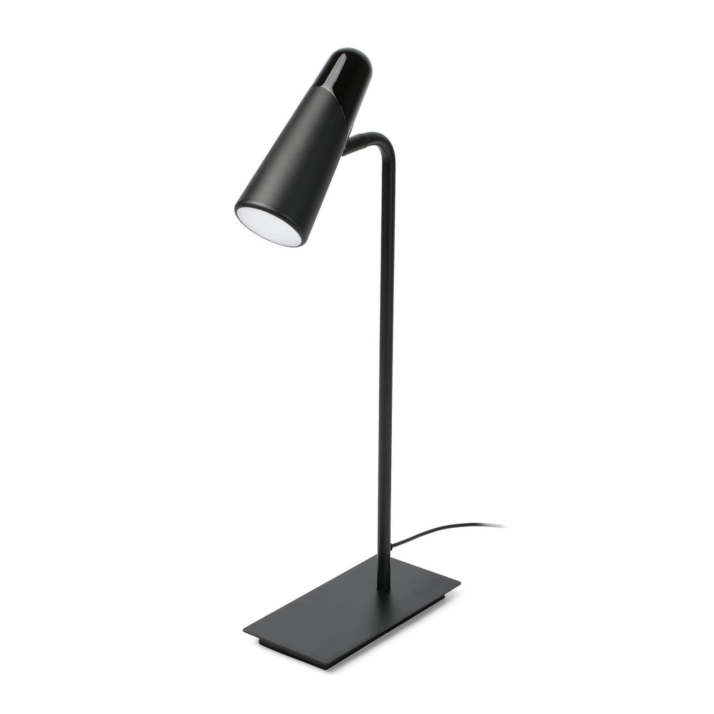 Luminaria de mesa LAO en negro mate de FARO modelo 29047, diseño minimalista con LED integrada en aluminio para sobremesa e iluminación interior del hogar
