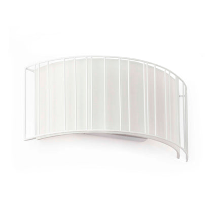 Lámpara aplique LINDA en blanco de FARO, modelo 29306 de la colección 1562, diseño contemporáneo de luminaria de superficie para pared interior en acero y textil, iluminación moderna.