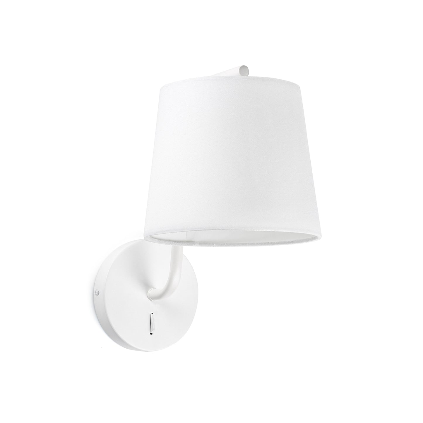 Aplique de pared Berni blanco Faro 29326, luminaria de superficie en acero y textil, diseño Nahtrang para iluminación interior del hogar
