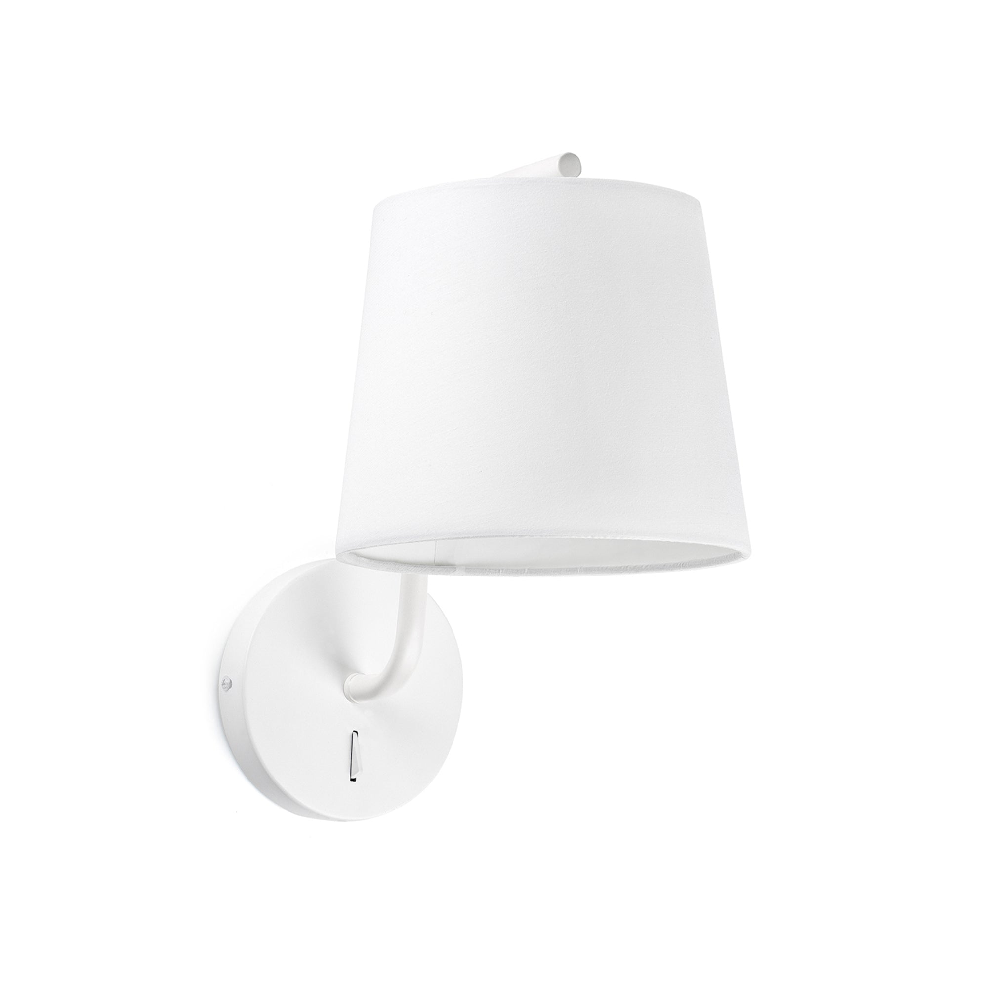 Aplique de pared Berni blanco Faro 29326, luminaria de superficie en acero y textil, diseño Nahtrang para iluminación interior del hogar