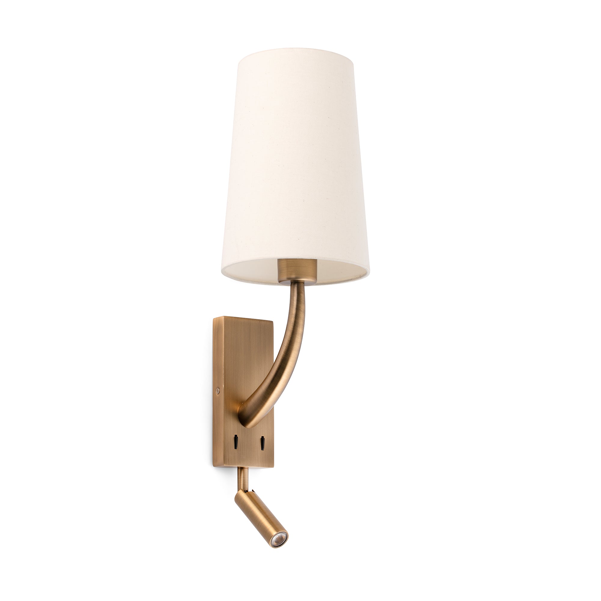 Aplique de pared REM oro viejo/beige LED FARO 29683-20, luminaria de superficie atemporal para iluminación interior residencial