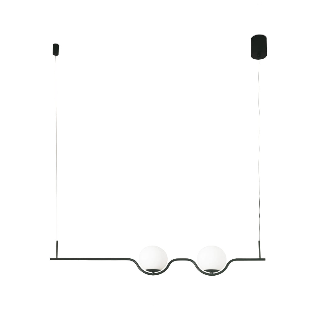 Luminaria colgante LE VITA negra de FARO modelo 29696-110, diseño moderno LED en acero y cristal para interior