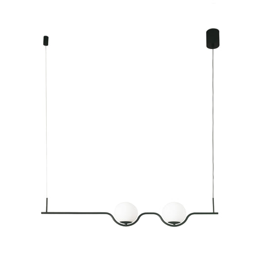 Luminaria colgante LE VITA negra de FARO modelo 29696-110, diseño moderno LED en acero y cristal para interior