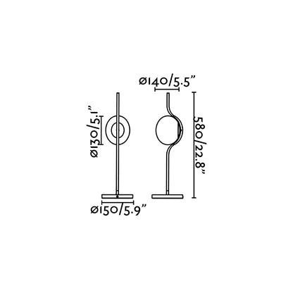 Medidas de la lámpara de sobremesa LE VITA dimable negro FARO 29697, diseño LED interior para hogar Nahtrang