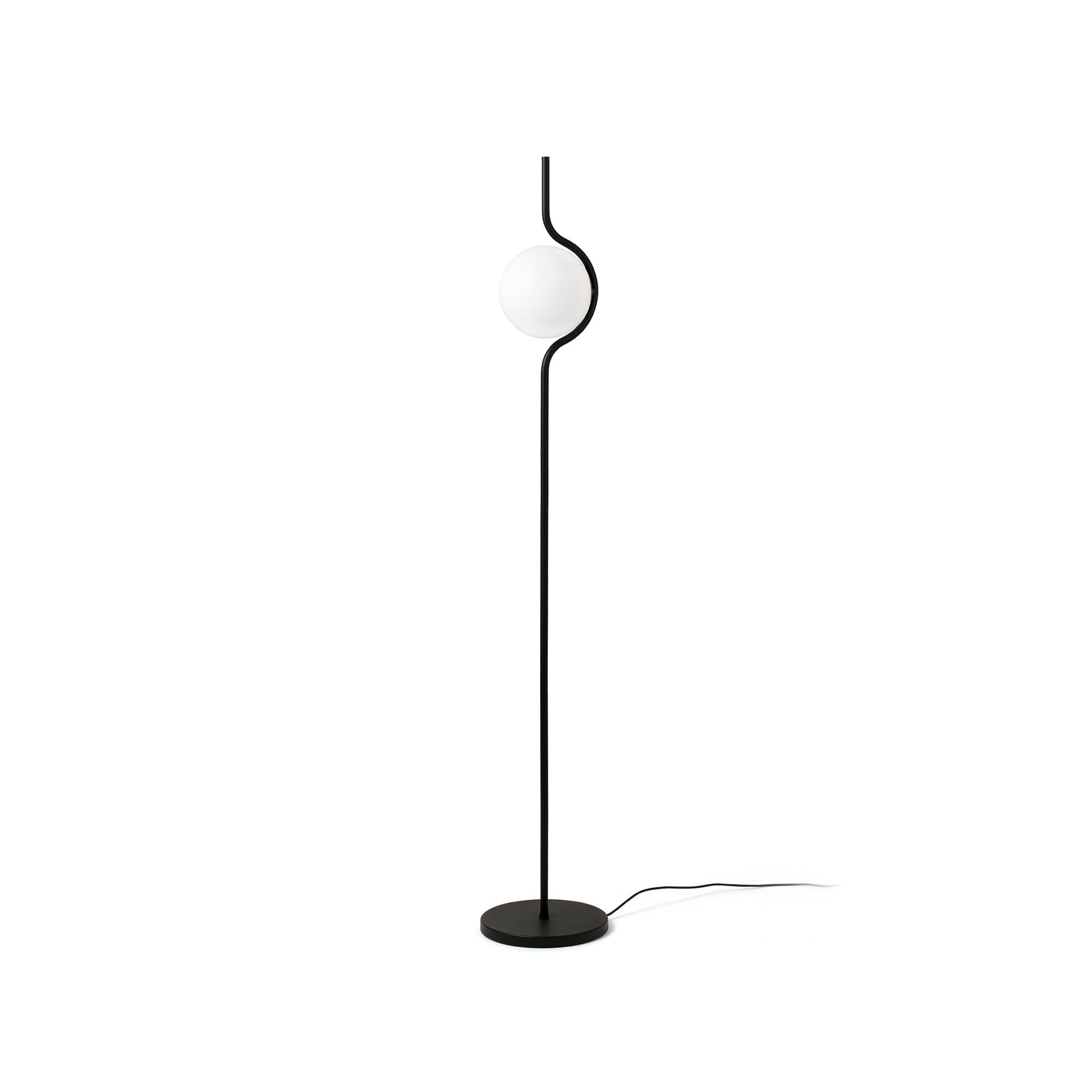 Lámpara de pie LE VITA Dimmable Negro Mate FARO 29698, diseño Nahtrang moderno para salón interior, luminaria de superficie en acero y cristal con LED regulable