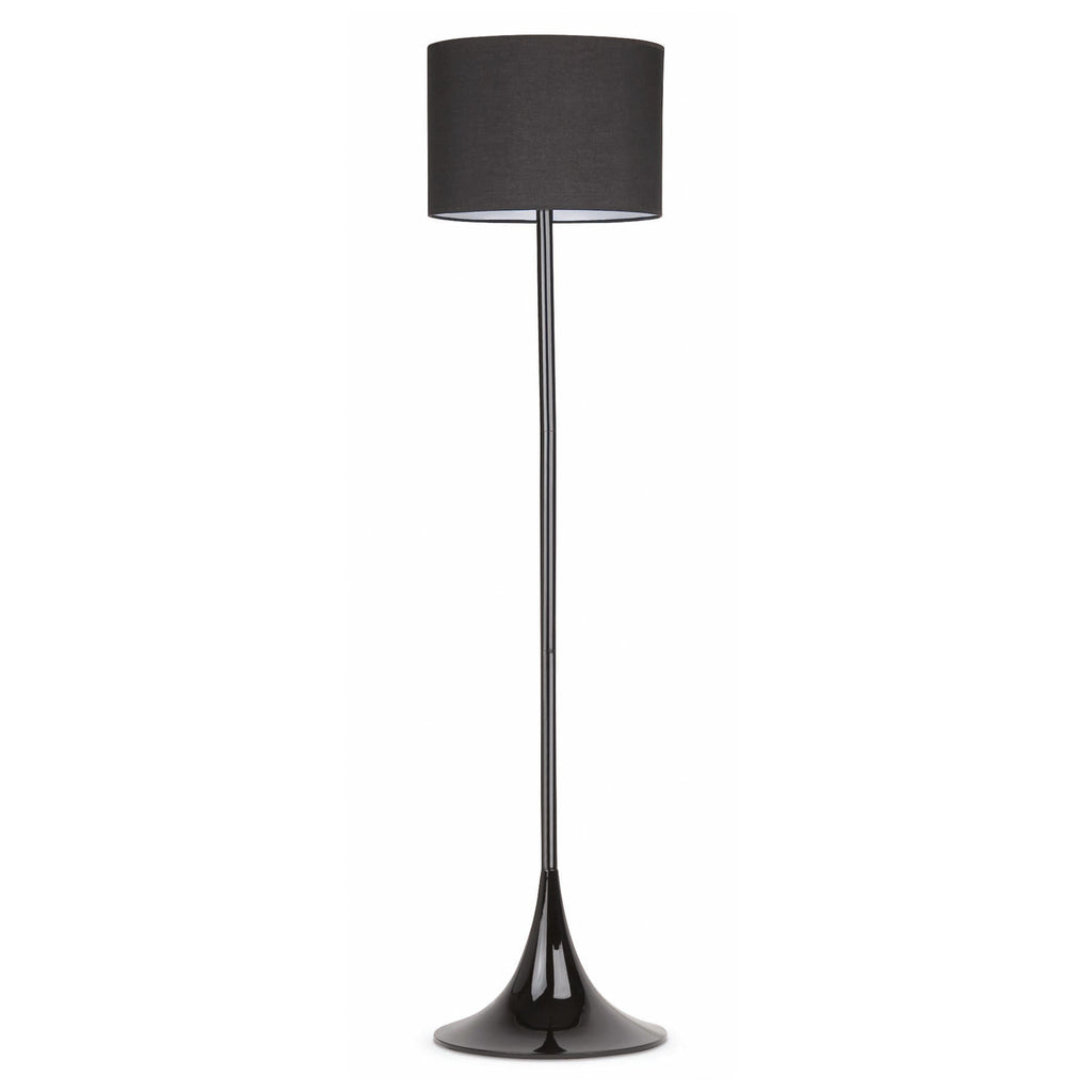 Lámpara de pie negra contemporánea FARO serie 651 modelo 29764, luminaria de superficie en acero y textil para iluminación de salón interior