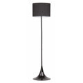 Lámpara de pie negra contemporánea FARO serie 651 modelo 29764, luminaria de superficie en acero y textil para iluminación de salón interior