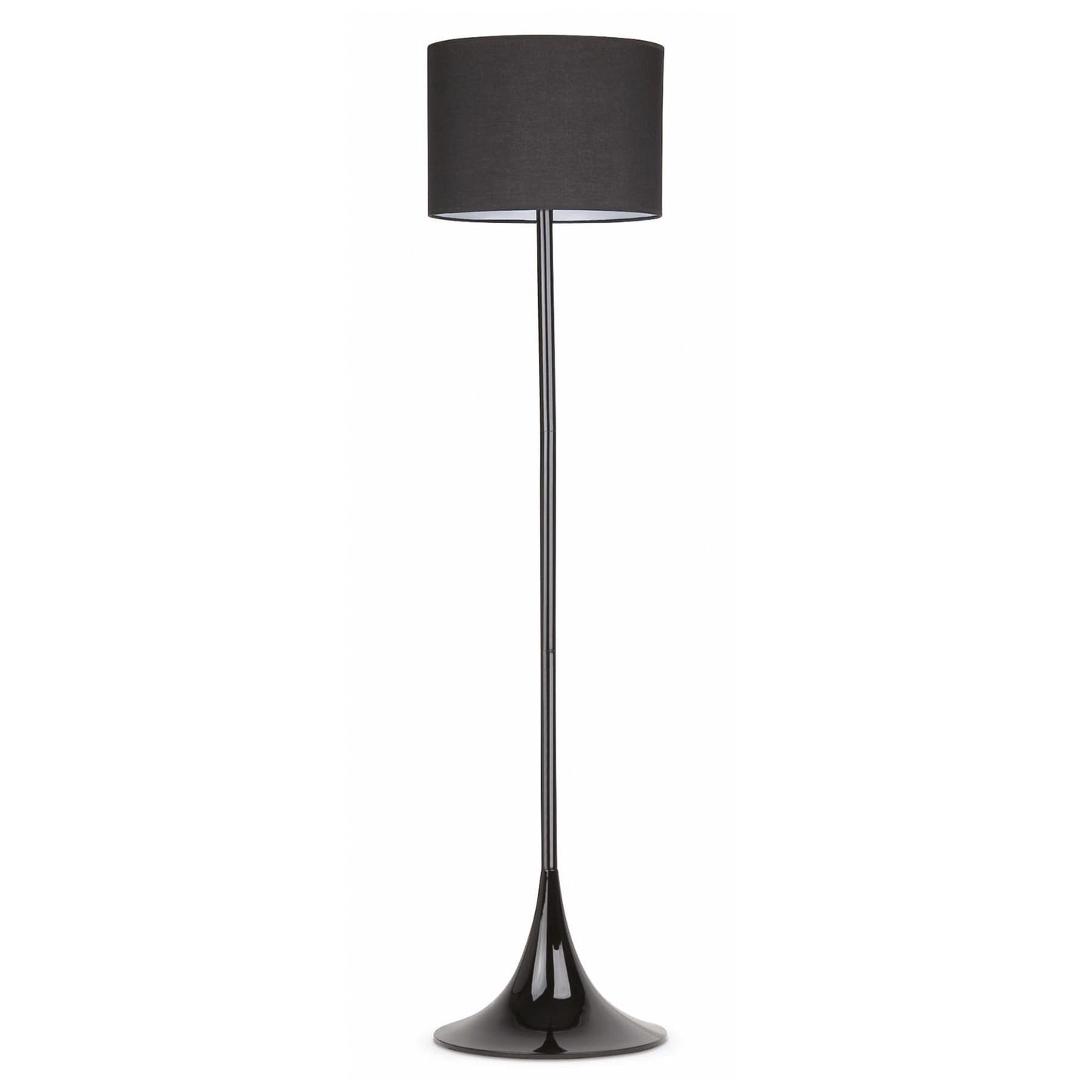 Lámpara de pie negra contemporánea FARO serie 651 modelo 29764, luminaria de superficie en acero y textil para iluminación de salón interior