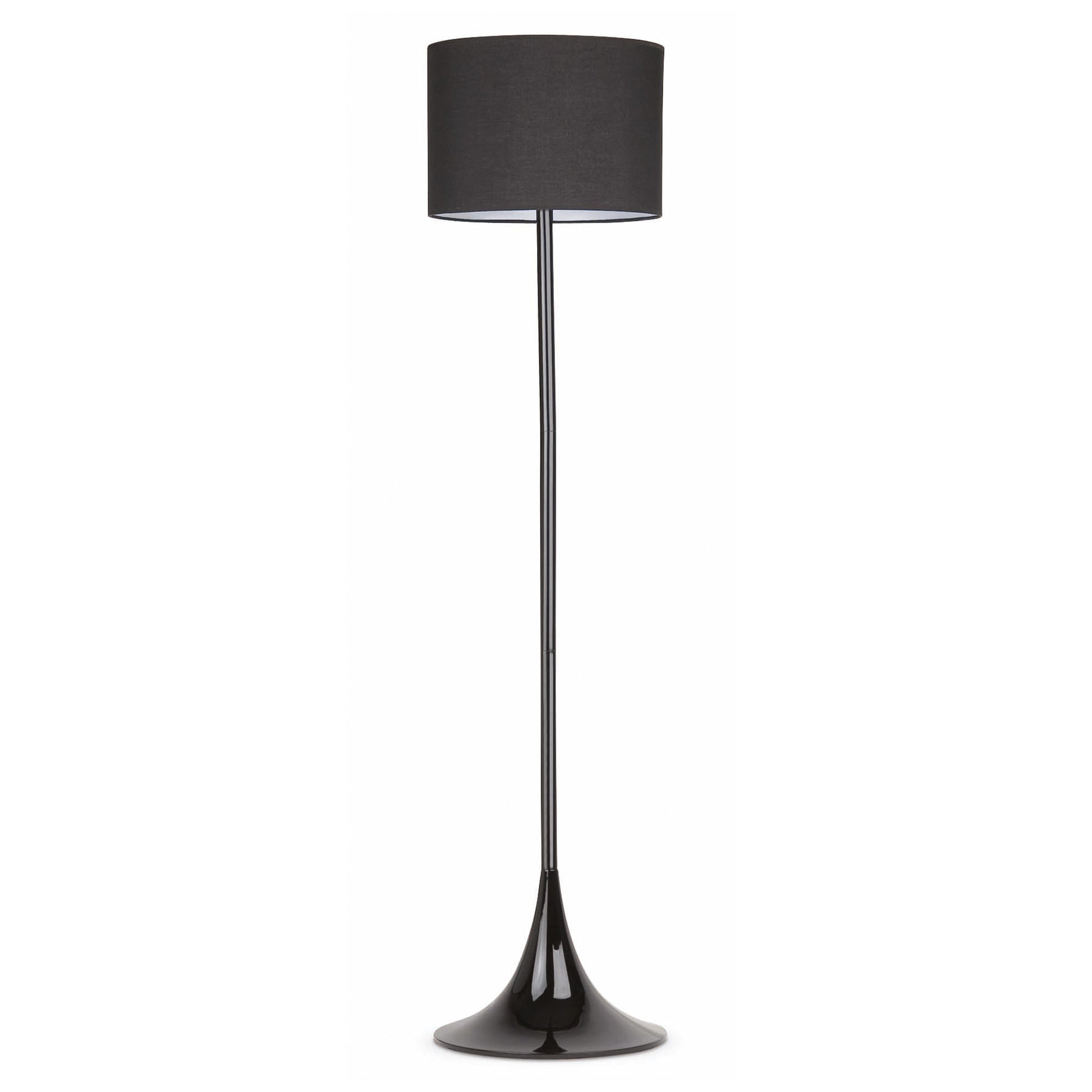 Lámpara de pie negra contemporánea FARO serie 651 modelo 29764, luminaria de superficie en acero y textil para iluminación de salón interior