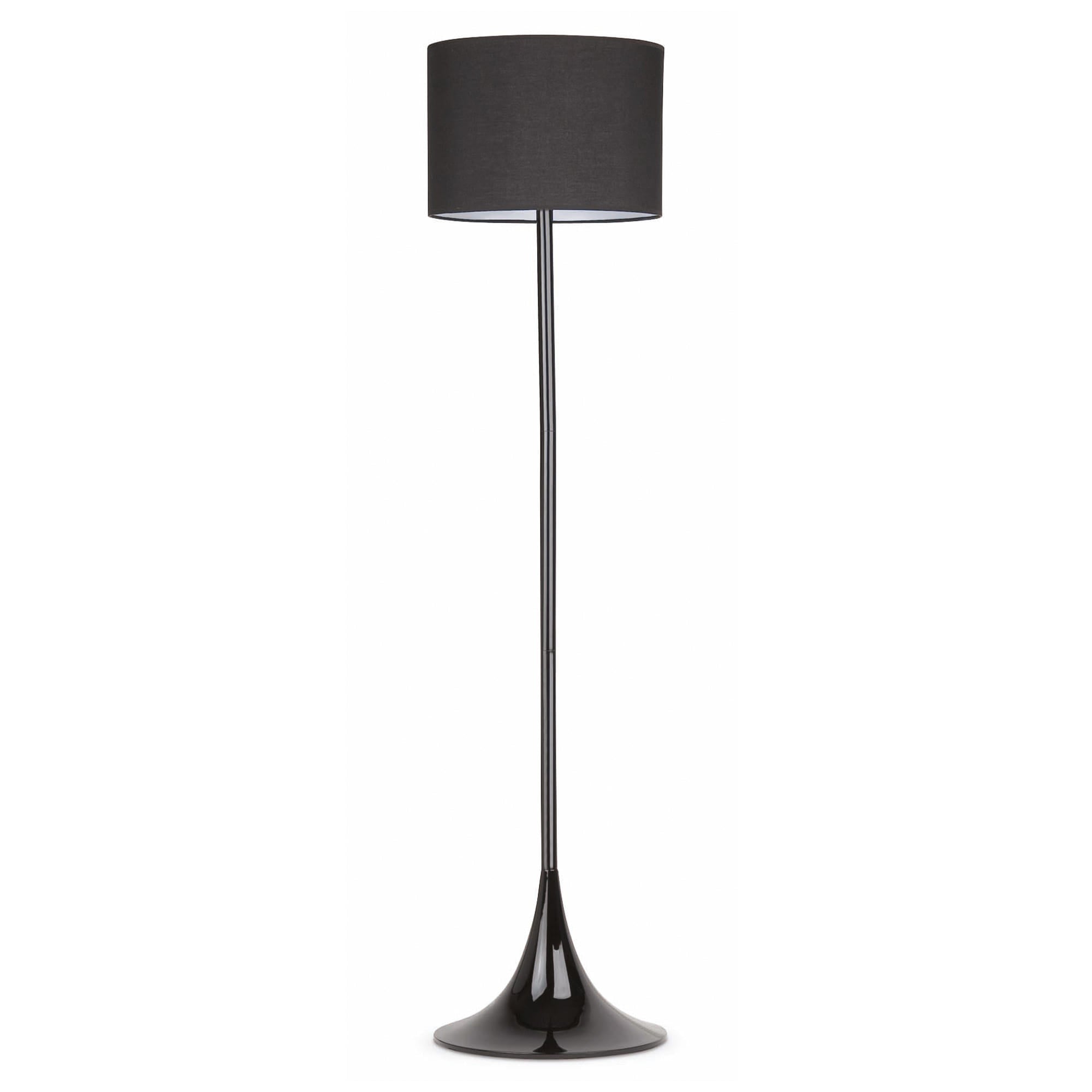 Lámpara de pie negra contemporánea FARO serie 651 modelo 29764, luminaria de superficie en acero y textil para iluminación de salón interior