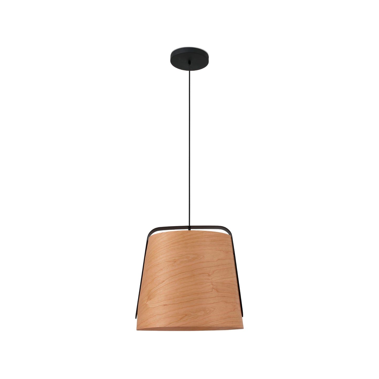 Lámpara colgante STOOD de FARO en negro y madera de cerezo, diseño moderno para iluminación interior del hogar, luminaria de suspensión 29848