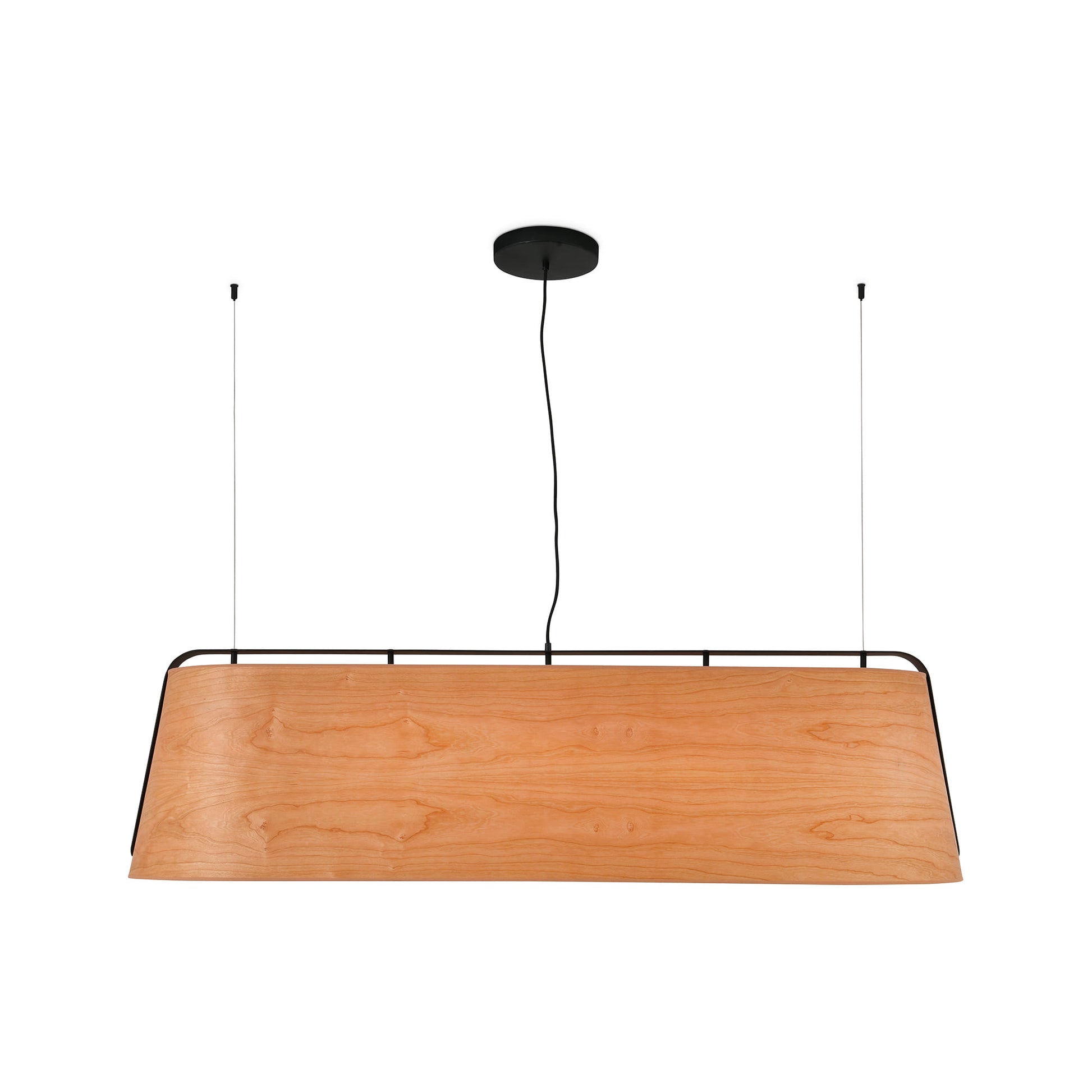 Lámpara colgante STOOD 5L de FARO en negro mate y madera cerezo, diseño LÚCID moderno para iluminación interior del hogar, suspensión techo con LED E27