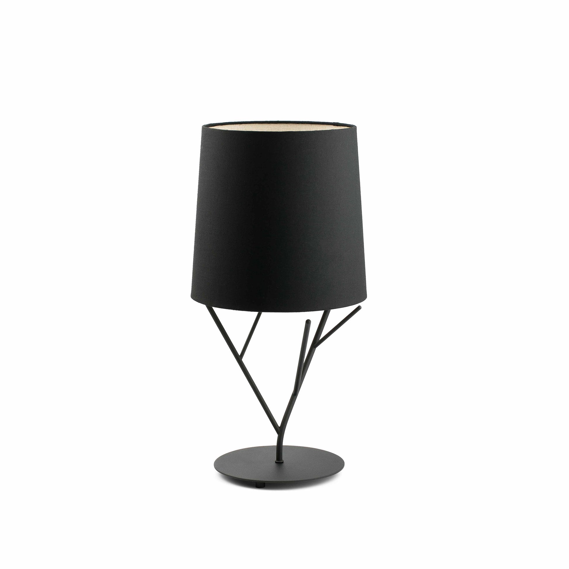 Lámpara de sobremesa TREE negra de FARO, modelo 29866 - Colección 1563 en acero y textil para iluminación contemporánea en hogar u oficina