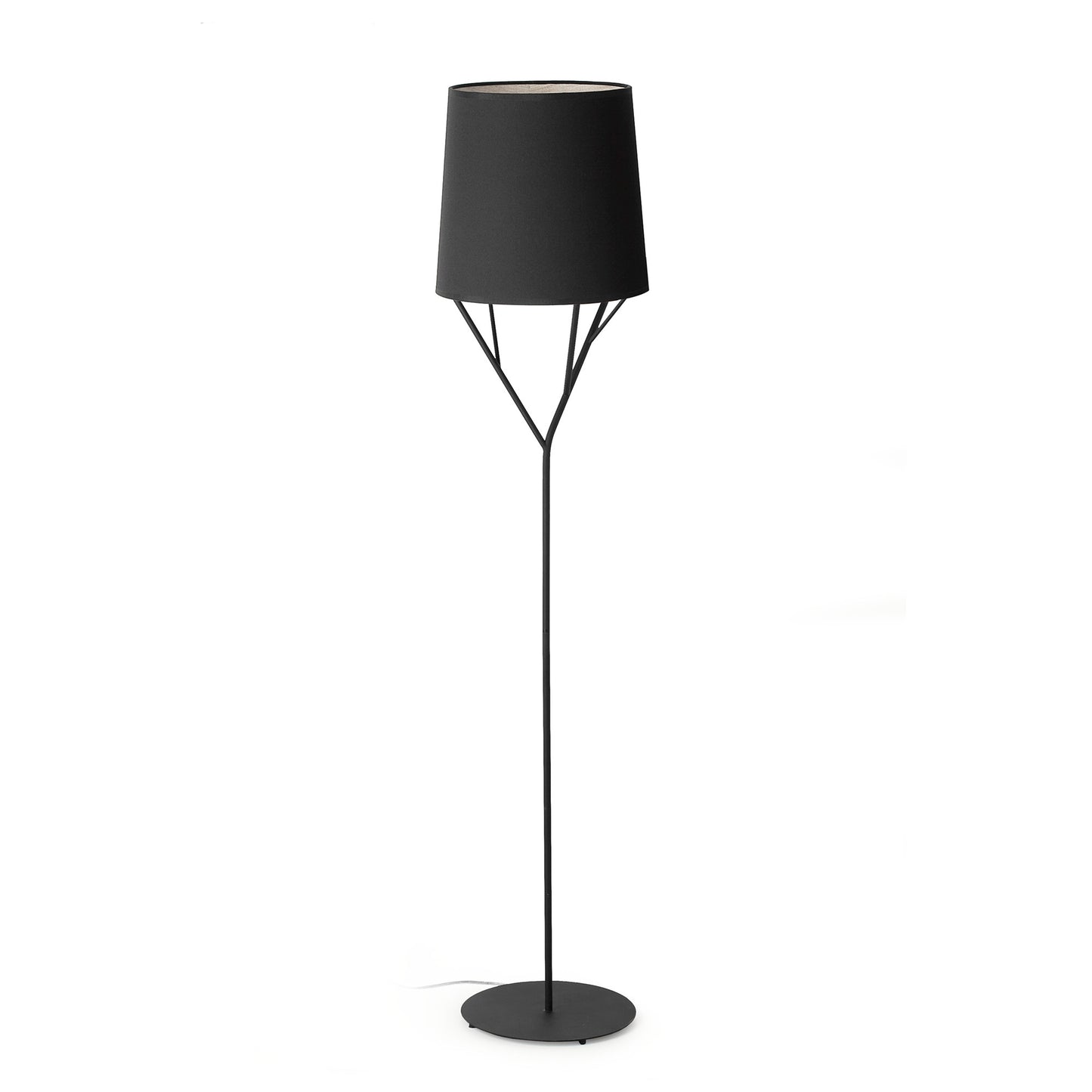 Lámpara de pie TREE negra FARO serie 1563, diseño contemporáneo en acero y textil para salón moderno interior.