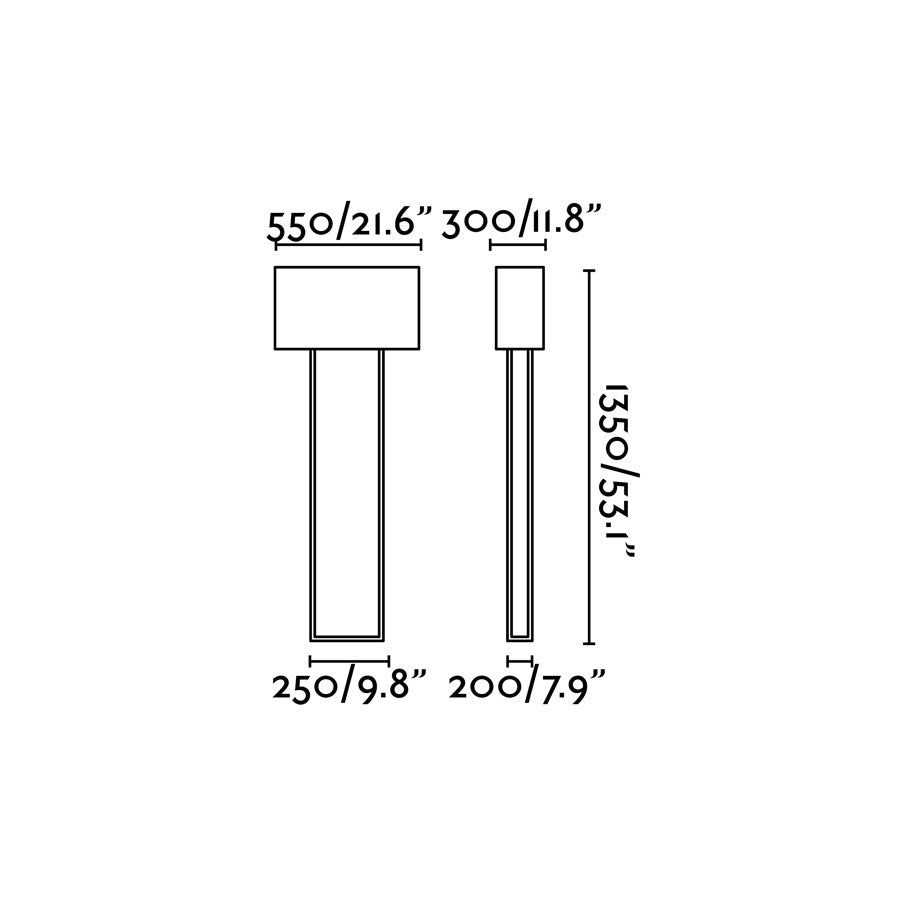 Medidas y dimensiones de la lámpara de pie VESPER Marrón FARO modelo 29979, diseño moderno en acero y textil para iluminación de salón interior y hogar contemporáneo