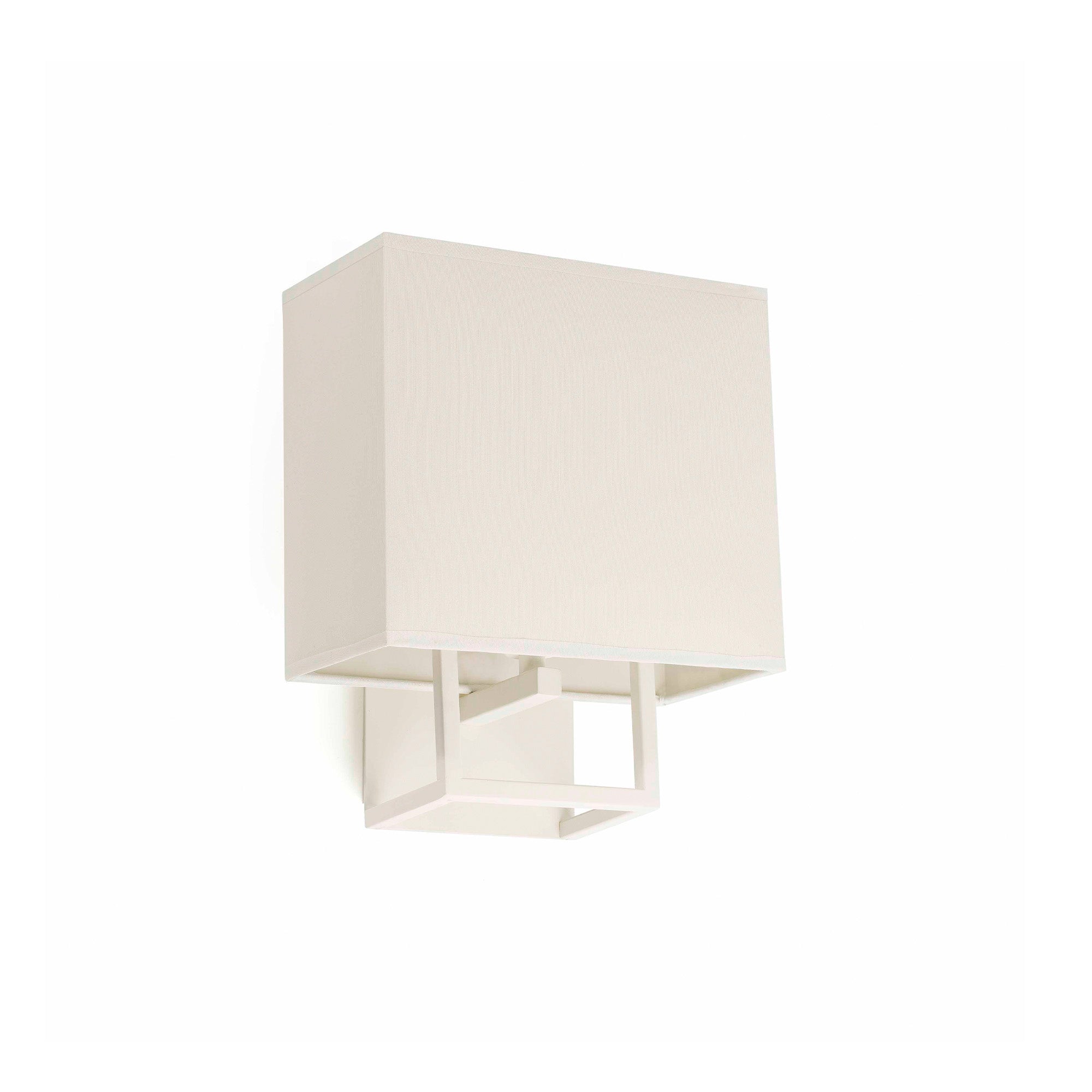 Lámpara de pared VESPER blanco FARO 29980, luminaria de superficie interior en acero y textil para hogar moderno, iluminación LED eficiente