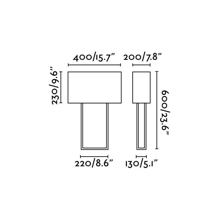 Dimensiones de la lámpara sobremesa VESPER en marrón y beige de FARO modelo 29985, diseño moderno de acero y textil para iluminación interior
