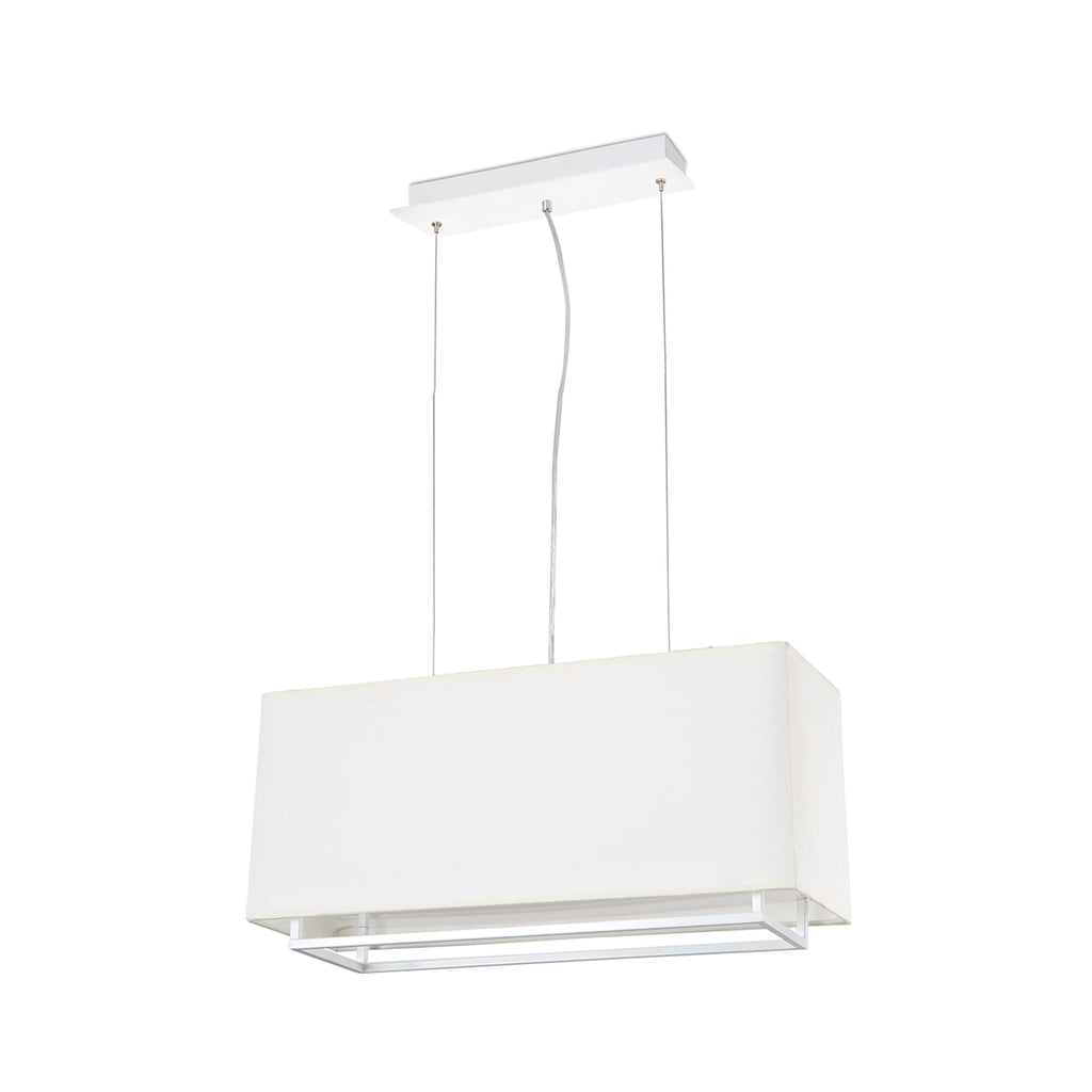 Lámpara colgante VESPER 600 blanca de FARO, diseño moderno en acero y textil para iluminación interior del hogar, modelo 29986