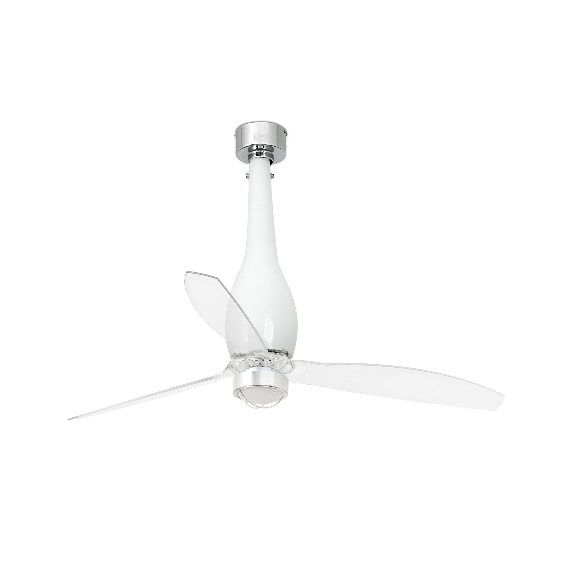 Ventilador de techo con luz LED Eterfan M blanco brillo FARO 32000WW-9, motor DC reversible, ventilación transparente y mando a distancia