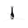 Ventilador con luz LED integrada ETERFAN M negro brillo WIZ FARO 32002WW-10, ventilación hogar inteligente con mando a distancia, motor DC y función inversa