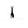 Ventilador de techo ETERFAN M negro brillante y transparente de FARO, motor DC con mando a distancia, 6 velocidades, función inversa, sin luz, modelo 32002WW