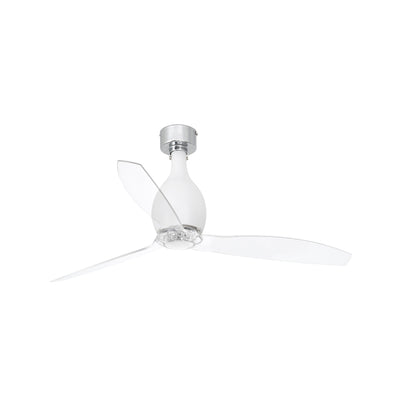 Ventilador de techo MINI ETERFAN M en blanco mate de FARO modelo 32025, diseño compacto sin luz, motor DC eficiente para ventilación residencial en verano e invierno, con mando a distancia incluido