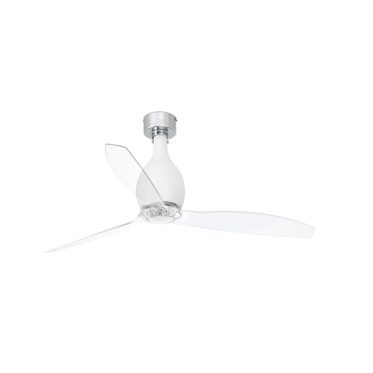 Ventilador de techo MINI ETERFAN M en blanco mate de FARO modelo 32025, diseño compacto sin luz, motor DC eficiente para ventilación residencial en verano e invierno, con mando a distancia incluido