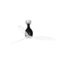 Ventilador de techo mini Eterfan M negro mate FARO 32027WW, motor DC silencioso con mando a distancia, función inversa y aspas transparentes para ventilación hogar