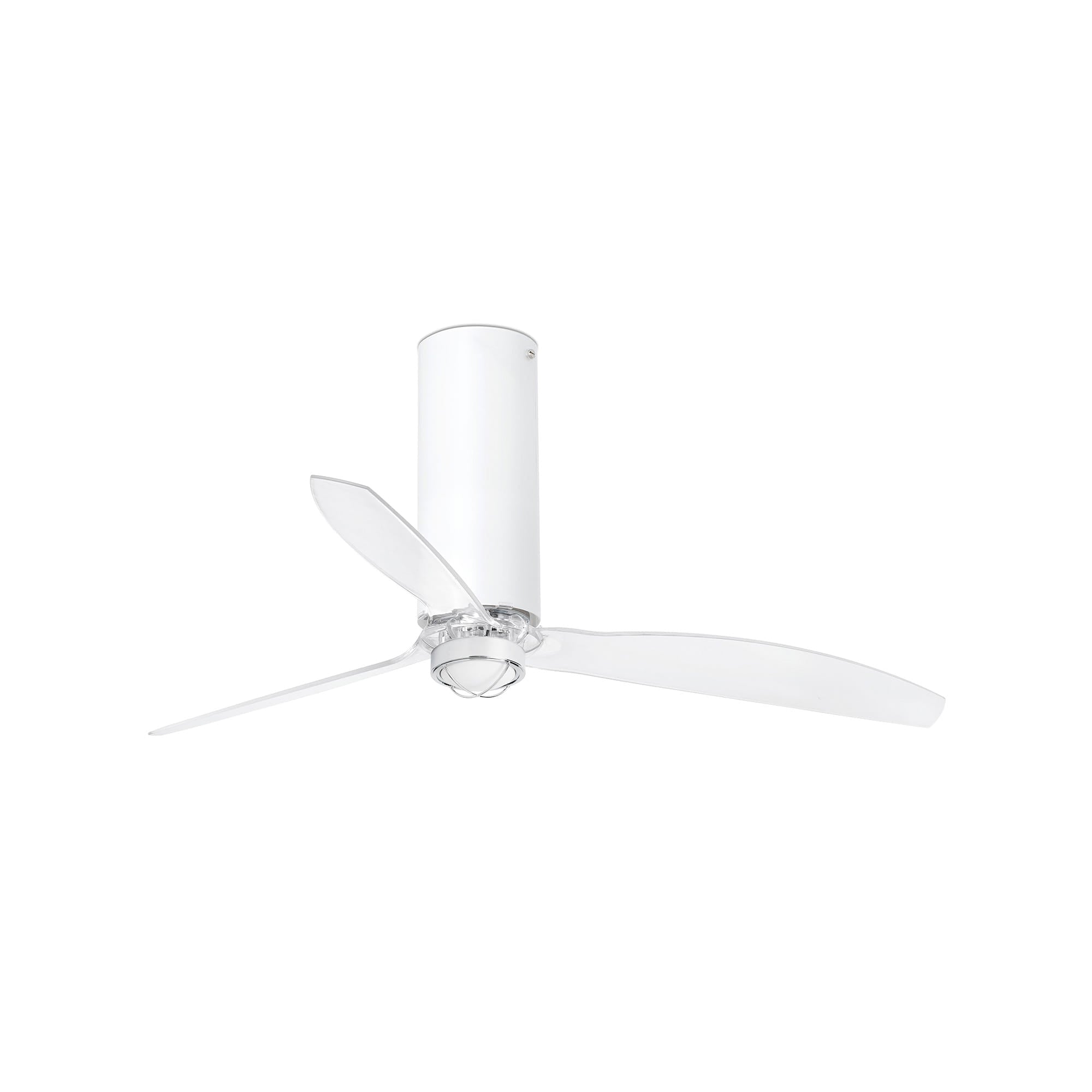 Ventilador de techo con luz LED Tube Fan M Blanco FARO 32033WW-9, motor DC, iluminación cálida 3000K, control remoto para hogar