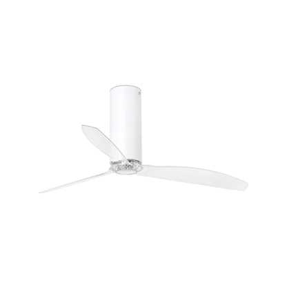Ventilador de techo Tube Fan M blanco brillo de FARO modelo 32033WW con motor DC silencioso, mando a distancia, función inversa y ventilación transparente para el hogar
