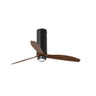Ventilador de techo con luz LED Tube Fan M negro mate y nogal modelo 32037WW-10 de FARO, motor DC silencioso con mando a distancia para ventilación en el hogar
