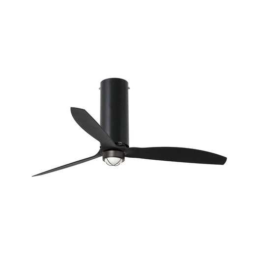 Ventilador de techo LED TUBE FAN M WIZ negro mate FARO modelo 32060WW-10 con luz integrada, motor DC, mando a distancia y ventilación eficiente para el hogar