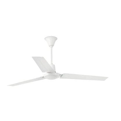 Ventilador de techo INDUS L blanco de FARO serie 59, modelo 33001, sin luz, ideal para habitaciones grandes con ventilación eficiente en acero, 5 velocidades y regulador incluido