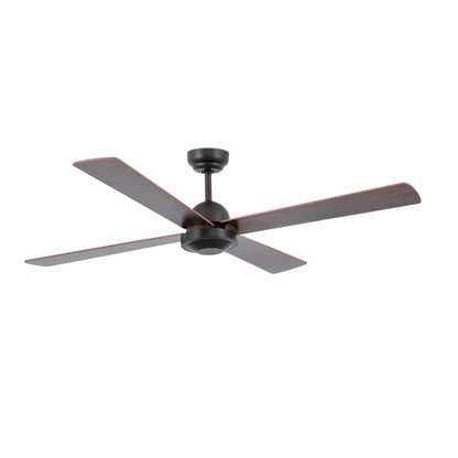Ventilador de techo Ibiza L en marrón óxido y madera roble de Faro modelo 33288-110, con aspas reversibles de plywood, mando a distancia y diseño ideal para habitaciones grandes y techos inclinados, ventilación eficiente para el hogar.