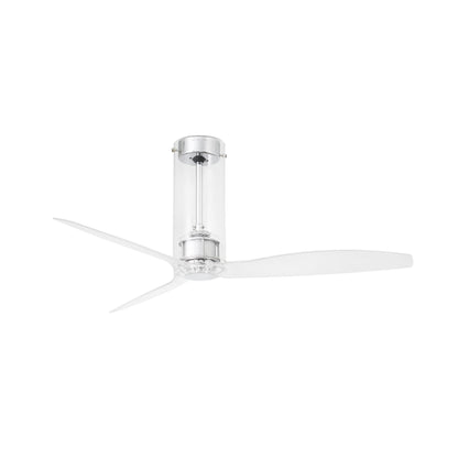 Ventilador de techo TUBE FAN M WIZ transparente FARO 33374WW, motor DC con 6 velocidades, función inversa y bajo ruido para ventilación sin luz en hogar u oficina