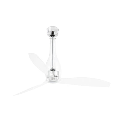 Ventilador de techo ETERFAN M WIZ transparente sin luz FARO 33381WW, motor DC, mando a distancia, función inversa para ventilación en el hogar