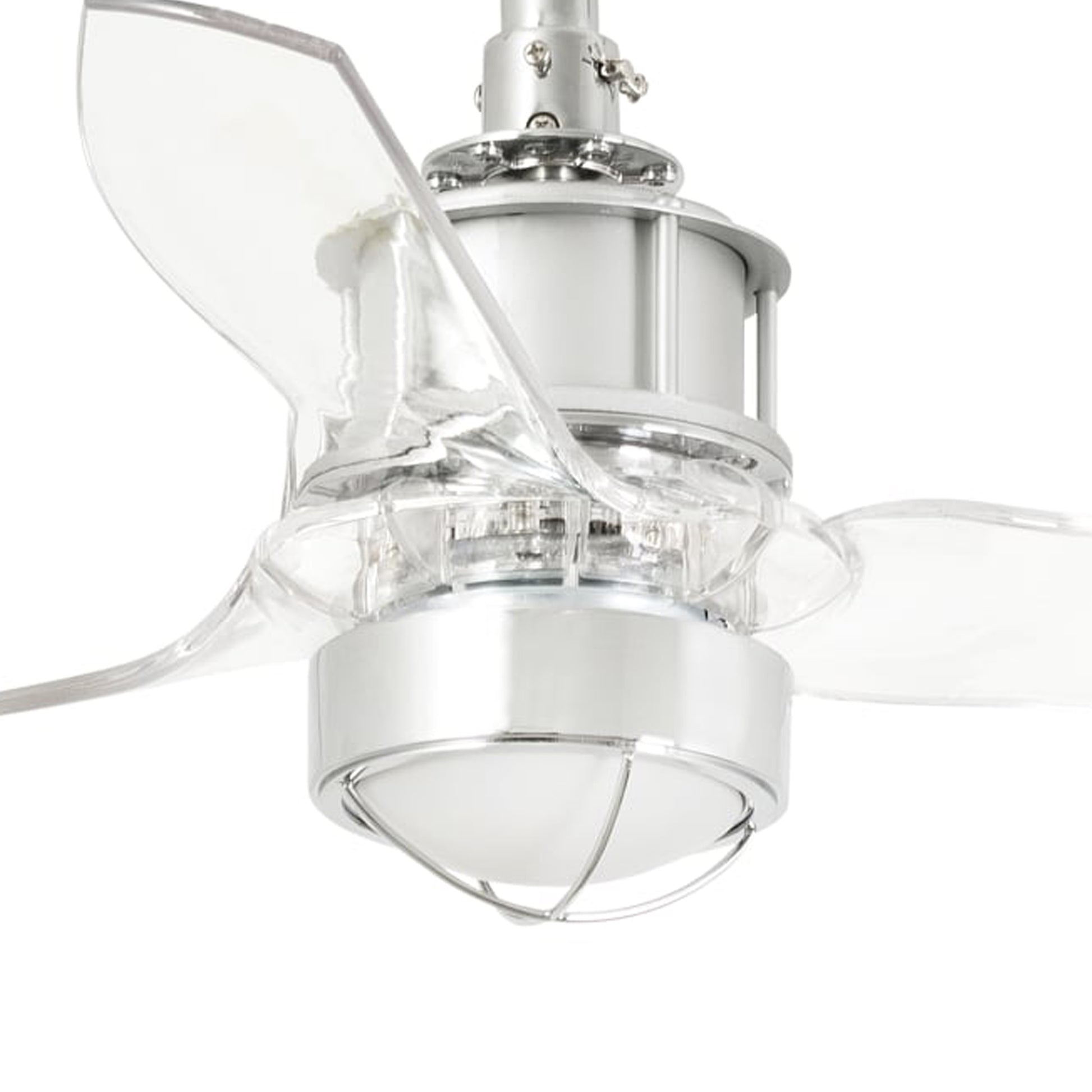 Kit de luz LED cromo para ventiladores de techo FARO modelo 33390, accesorio de iluminación LED 17W en acabado cromado para ventiladores Eter, Tube y Just Fan, ideal para ventilación e iluminación eficiente en techos.