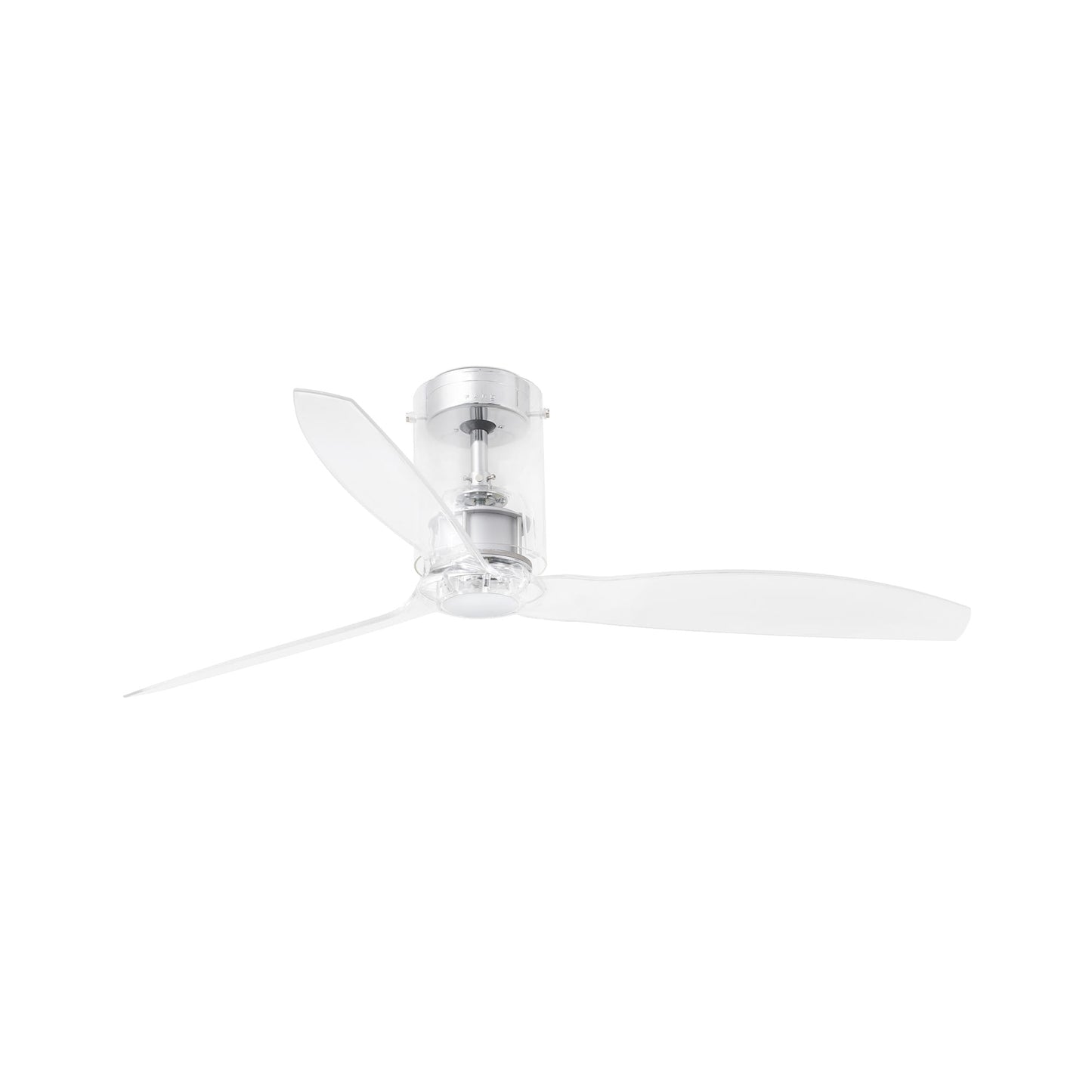 Ventilador de techo MINI TUBE FAN M transparente FARO 33393WW, con motor DC, 6 velocidades, función inversa, bajo ruido, ventilación eficiente en acero y cristal para hogar moderno