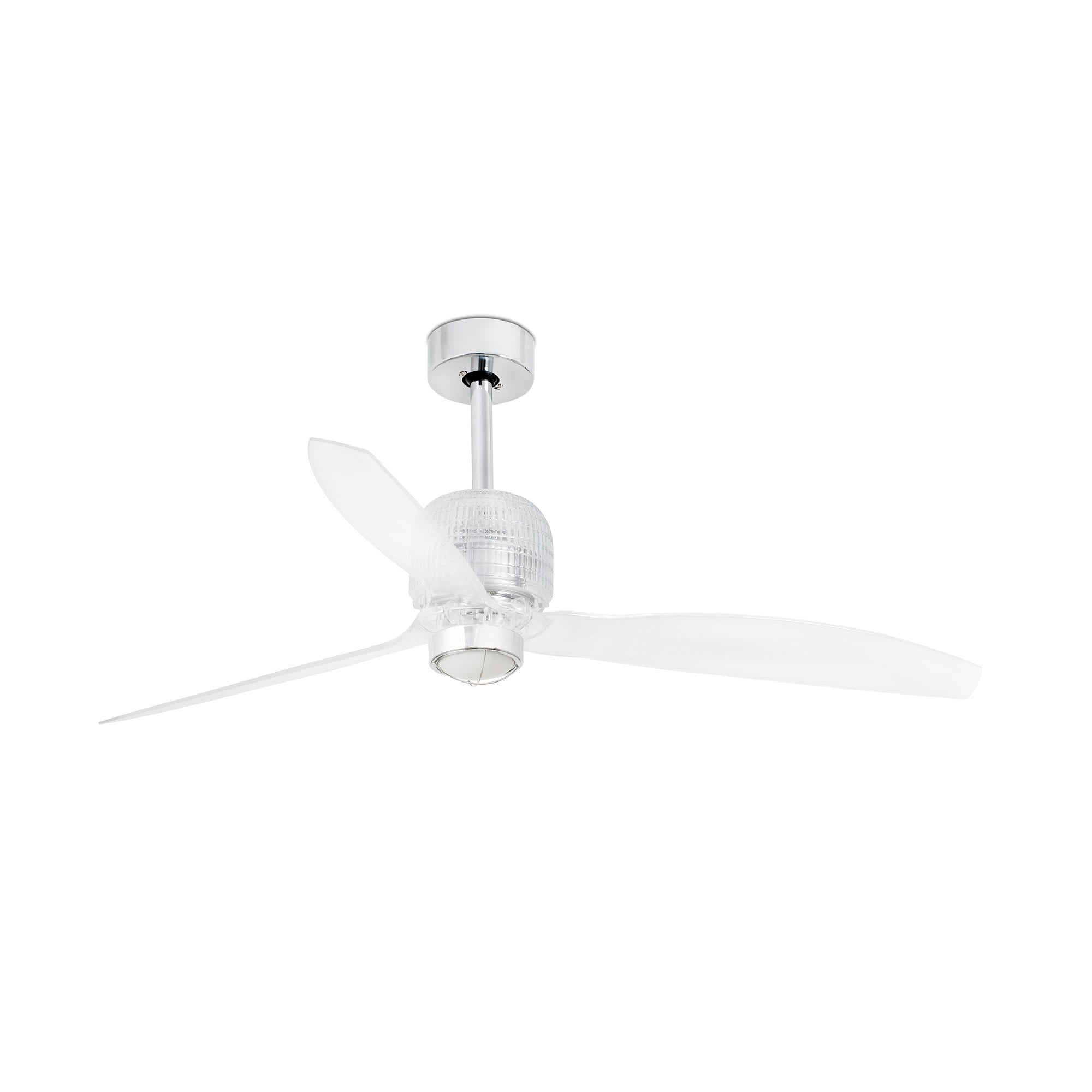 Ventilador de techo LED Deco Fan M cromo WIZ FARO 33394DWW-9 con luz, mando a distancia, motor DC, inversión de aire y ventilación para hogar